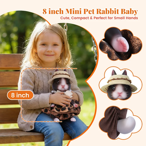 Muñeca Conejita Mini de Babeside, 8 Pulgadas, Linda Muñeca de Conejo, Juguete Interactivo de Vinilo Suave para Niños Mayores de 3 Años - Product Image 3