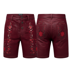 Pantalones Cortos Bávaros Color Borgoña para Hombre, Estilo 2027, Lujosos, Bordados, para el Festival Oktoberfest, Premium, Estilo Alpino - Product Image 3
