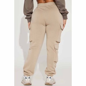 Pantalones Deportivos de Felpa para Mujer, Color Beige, 300 GSM, con Bolsillos Tipo Cargo, Hechos a Medida, Estilo Urbano, Ecológicos, para Verano - Product Image 5