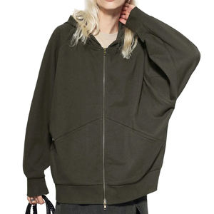 Sudadera con Capucha Personalizada con Logotipo, Material de Algodón, Diseño de Manga Murciélago, Cálida, Resistente al Viento, Moderna, con Cierre y Hombros Caídos para Hombre - Product Image 2