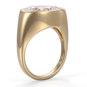 แหวนเพชรแล็บ 4 กะรัต เครื่องประดับชั้นดี ทองคำขาว 10K ประดับเพชรแล็บทรงลูกแพร์ แหวนหมั้น แหวนแต่งงานสำหรับผู้หญิง - Product Image 4