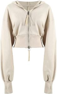 OEM Wholesale Women Athleisure Slim Waist Cropped Hoodie <b>Gym</b> Fitness Workout Jacket Loose Sleeve Sweatshirt <b>Pump</b> <b>Cover</b> - Product Image 6