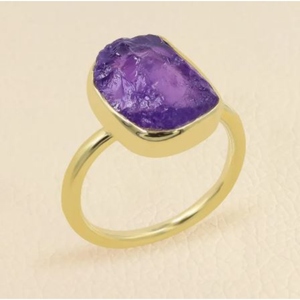 Bague minimaliste plaquée or jaune avec quartz rose naturel serti clos, unisexe, pour usage quotidien, bague en pierres précieuses - Product Image 2