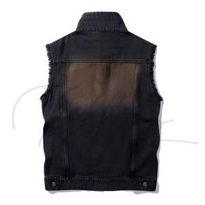 เสื้อแจ็คเก็ตยีนส์แขนกุดสำหรับผู้ชาย ทรงสลิมฟิต สไตล์วินเทจ ลำลอง ขาดๆ เซอร์ๆ สำหรับฤดูร้อน - Product Image 2