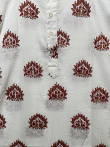 Kurta Corta de Algodón Premium para Hombre |   Mangas Largas |   Estampado Floral Hecho a Mano |   Tela suave y transpirable a un precio razonable - Product Image 3