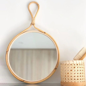 <b>Wall</b> <b>Hanging</b> Teardrop Rattan <b>Mirrors</b> <b>Wall</b> <b>Hanging</b> Contemporary Style Eco Friendly Water Drop Shape <b>Mirror</b> - Product Image 5