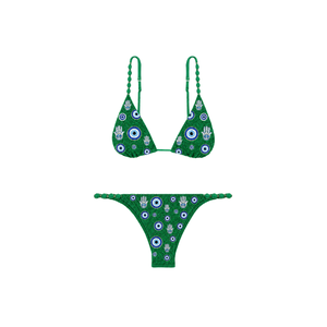 Traje de Baño Bikini Morado con Cuentas Personalizado al por Mayor, con Escote Cuadrado, Tejido a Mano, Conjunto de Dos Piezas para Mujer - Product Image 3