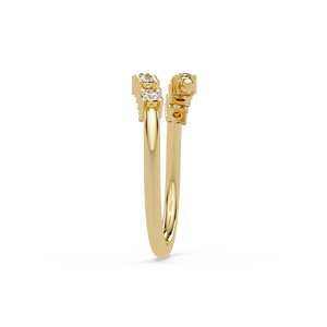 Custom Jewelry 14K Yellow Gold Round Lab Grown Diamond Open Wrap <b>Ring</b> Modern Bypass Wedding Band <b>Rings</b> Fine Jewelry for Women's - Product Image 4