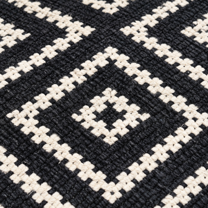 <b>Black</b> White Handwoven Geometric Pattern Area <b>Rug</b> Rectangle Modern Flat Weave Outdoor Indoor Home Use - Product Image 2