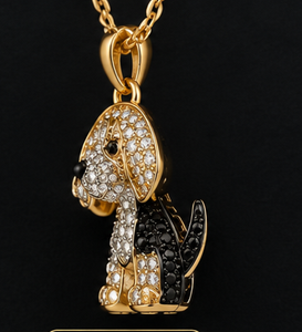 Lindo Collar con Colgante de Perro, Color Dorado, Cristal, Diamantes de Imitación, Cadena de Joyería para Mascotas, Regalo para Niños, Unisex - Product Image 3