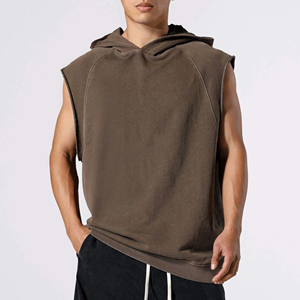 Camiseta sin mangas unisex de algodón 100% pesado, estilo oversize, con estampado DTG personalizado, borde sin rematar y corte cropped. - Product Image 2