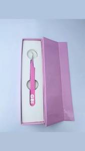 Pince à épiler professionnelle rose clair à 45 degrés pour extensions de cils, antidérapante, en acier inoxydable, pour volume, avec logo personnalisé - Product Image 5