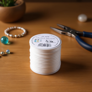 Corda da marinaio ILAN 4mm bianca 14,3m per la creazione di gioielli - Product Image 3