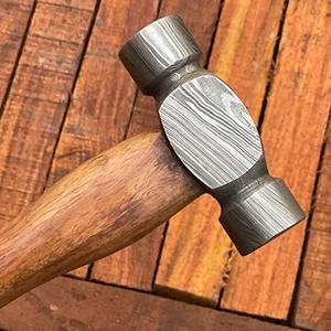 Luxury Damascus Steel Hammer Handmade Artisan <b>Tool</b> with <b>Wooden</b> Handle for Woodwork and Creative Workshop Projects - Product Image 2