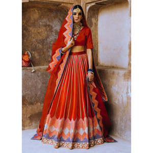 เสื้อผ้าอินเดียและปากีสถานที่สวยงาม Choli lehenga choli ลำดับงานด้าย zari - Product Image 6