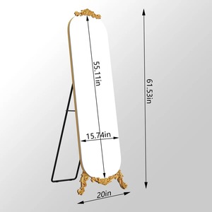 Miroir sur pied sans cadre élégant avec base au design épuré, indispensable pour la chambre, alliant fonctionnalité et décoration, utilisations tendance. - Product Image 4