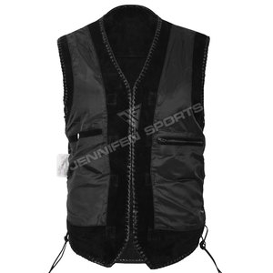 Chaleco de Cuero de Gamuza Vintage de Alta Calidad para Hombre, Estilo Motociclista, Cierre con Ganchos Metálicos, Sin Mangas - Product Image 5