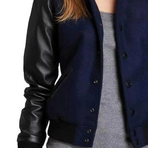 Ladies Varsity <b>Jacket</b> Custom Wool <b>Leather</b> Letterman Coat Embroidered College Style Streetwear OEM ODM Sample Service - Product Image 5
