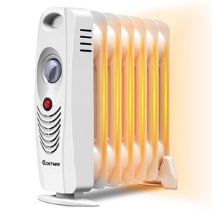 Chauffage compact à bain d'huile 700W, chaleur par convection à 360 degrés, multiples protections de sécurité, poignée de transport facile pour usage intérieur US UK - Product Image 1