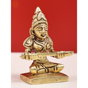Article de sculpture en laiton de 2 \ "fait à la main petite déesse Annapurna - Product Image 2