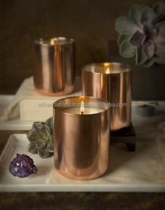 Two-Tone Boat-Shaped Hammered Copper & Gold Tealight <b>Stand</b> – Leaf-Silhouette Metal Votive Holder for Festive & Tabletop Decor - Product Image 3