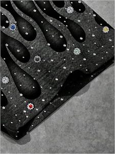 T-shirt Homme Imprimé Flamme Strass Personnalisé Galaxie Streetwear Oversize Fabrication OEM - Product Image 4