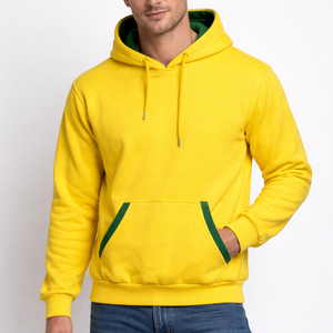 Sweat à capuche d'hiver pour homme avec logo personnalisé sur le devant, design personnalisé, tissu polaire respirant, mélange polyester/coton 330g, coupe classique, uni - Product Image 1