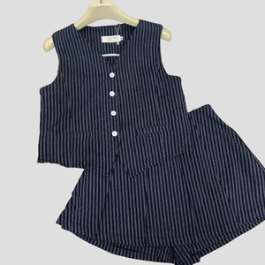 Conjunto de falda larga de punto de 2 piezas para mujer, conjunto informal de Color sólido, precio de fábrica de Vietnam, embalaje personalizado, tela Natural OEM - Product Image 2