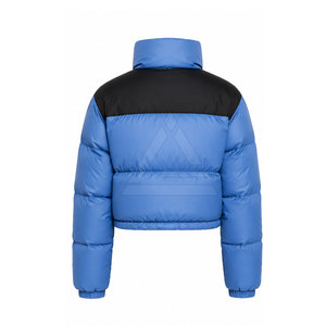 Custom Women Cropped Puffer <b>Jacket</b> With Modern <b>Quilted</b> <b>Pattern</b> Insulated Fabric For Cold Weather Streetwear And Daily Use - Product Image 2