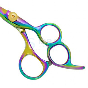 Tijeras de Peluquería Profesionales Super Cut, Acero Inoxidable, Punta Afilada, para Diestros, Mango Largo, Recubrimiento Arcoíris, Herramientas de Salón - Product Image 3