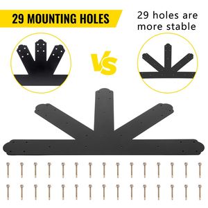 Staffa per timpano a 12:12 rivestita a polvere nera 4mm/0.16 \ "piastre per unghie in acciaio con traliccio decorativo a timpano bulloni per strutture in acciaio - Product Image 5