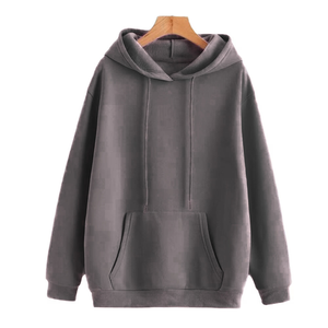 Sweat-shirt à capuche unisexe surdimensionné en molleton français, couleur unie, décontracté, avec poche kangourou - Product Image 3