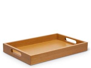 Bandeja de Madera de Acacia Royal Flower con Asas para Servir Bebidas, Té, Postres, Cena, Desayuno, Diseño Moderno - Product Image 3