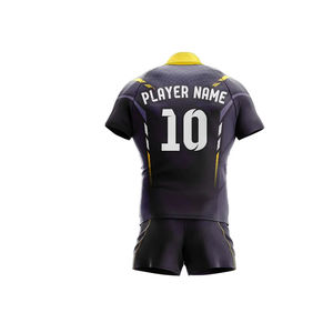 Ensemble short et maillot de rugby professionnel pour hommes, respirant, imprimé par transfert thermique, 100 % polyester, taille élastique - Product Image 5