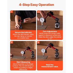 Base Magnetica Universale con Contenitore per Indicatore di Precisione, Precisione 0,0005 Pollici, Intervallo 0-0,03 Pollici, Impugnatura a Sfera Micro - Product Image 6