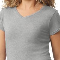 Kaos Wanita Kerah V Lengan Pendek Atasan Kasual Nyaman Ringan untuk Pakaian Sehari-hari Pakaian Fashion Streetwear Santai