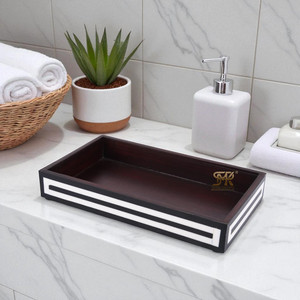 Elegant Bone Inlay Bathroom <b>Tray</b> Handmade <b>Vanity</b> Organizer Countertop Storage for Towels Jewelry Perfume Home Decor - Product Image 2