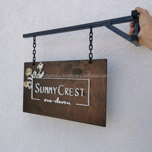 Letrero de Anuncios de Madera Personalizado VIFARMEX OEM, Diseño Minimalista/Rústico Cortado con Láser, Patrones y Colores Personalizados para Eventos, Hoteles y Hogar - Product Image 6