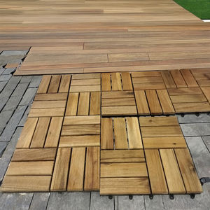 Dalles de terrasse en bois composite de haute qualité, imitation bois, 30x30 cm, emboîtables, pour extérieur, patio, balcon, terrasse, jardin, imperméables - Product Image 5