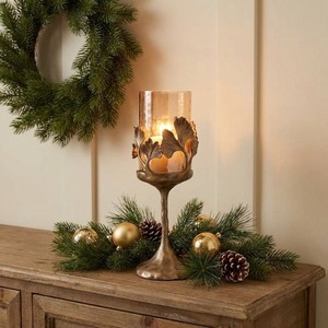 Candlestick <b>Holder</b> With Autumn Leaves Design 13.9 Inch Heat Resistant Home Decoration - Product Image 6