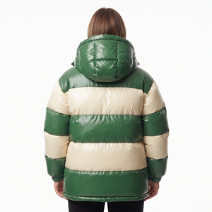 Blouson matelassé slim à capuche pour femme, color block, chaud et rembourré, pour l'extérieur, vente en gros - Product Image 5