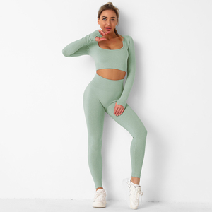 Women's Seamless Butt-Lift Slim Fit Waist High-Rise Breathable Gym Fitness Tights <b>Knit</b> <b>Leggings</b> Autumn Winter Warm - Product Image 2