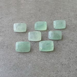 Green Aventurine Faceted Cut Rectangle <b>Cushion</b> Shape Calibrated Gemstone for Jewelry Making - Product Image 5