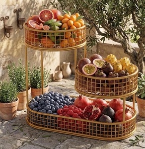 3 In One Metal Black Fruit Basket Stylish Multi Layer Storage Rack For Fruits <b>Vegetables</b> Kitchen Organizer Modern Home Use <b>Stand</b> - Product Image 6