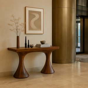 Mesa Consola Moderna Hecha a Mano de Madera Maciza para Hotel y Apartamento, Decoración para Sala de Estar, Entrada o Pasillo - Product Image 1