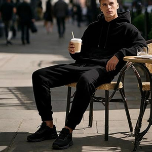 Mens Casual Cotton Tracksuit Outfit <b>Set</b> Hooded Sweatshirt Jogger Pants Athletic Sportswear Daily Fashion - Product Image 6