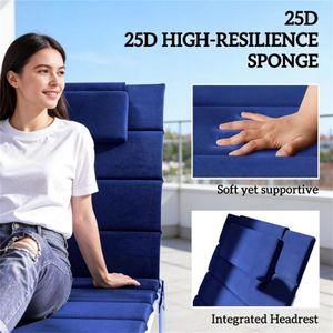 Set di due cuscini pieghevoli per sedie a sdraio blu scuro, cuscini e imbottiture per esterni (solo cuscino) - Product Image 2