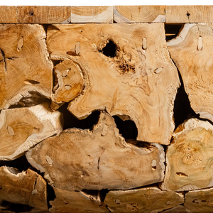 Mesa de Centro Ovalada Rústica Hecha a Mano de Lujo ARTERRA, Mueble de Madera Natural de Raíz de Teca para Sala de Estar - Product Image 2