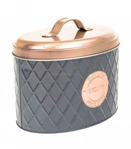 Récipient de stockage en métal fait à la main rose et gris couleur boîte de stockage des aliments grande taille idéal pour l'utilisation de la cuisine de restaurant - Product Image 3