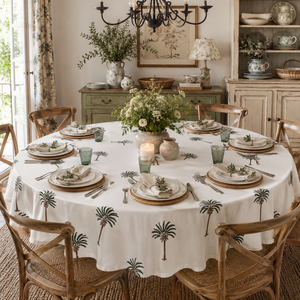 Artisan Cotton Hand Block <b>Round</b> 70" <b>Table</b> <b>Cloth</b> Floral Printed Handmade <b>Table</b> Runner Wedding Indian Dinning <b>Table</b> Cover Boho - Product Image 5